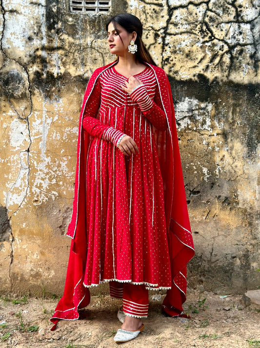 RANGREZA RED ANARKALI SET