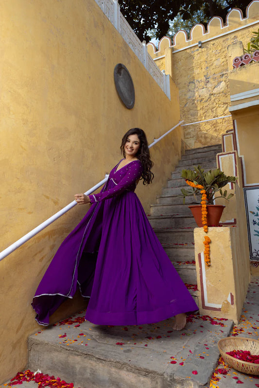 AADHIRA PURPLE ANARKALI SET